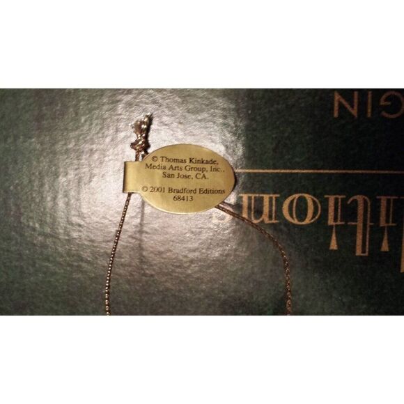 Thomas Kinkade Bradford Editions Heirloom Glass Ornament Christmas Eve Pink New - Picture 6 of 8